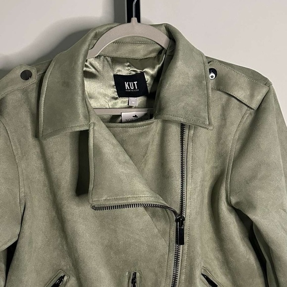 KUT from the Kloth-Jackie Moto Jacket-size Medium-Celery-NWT-retails $129 - Picture 3 of 10
